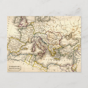 Antquie Map van Oude Romeinen Briefkaart