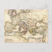Antquie Map van Oude Romeinen Briefkaart (Voorkant)