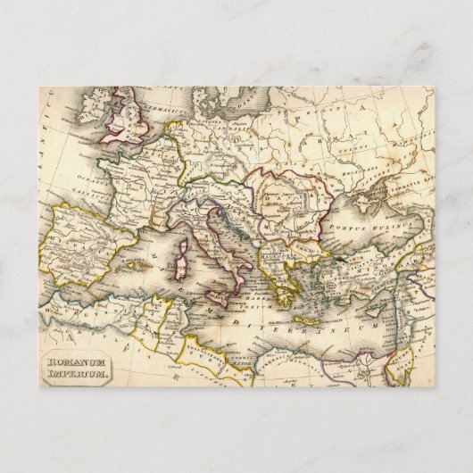 Antquie Map van Oude Romeinen Briefkaart (Voorkant)