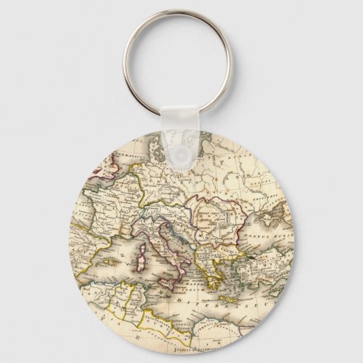 Antquie Map van Oude Romeinen Sleutelhanger (Voorkant)