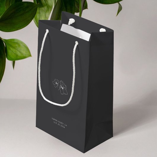 Antraciet | Chic Monogram Welkom Trouwcadeau Tas Klein Cadeauzakje