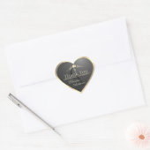 Antraciet en gouden rand monogram Schattig Dank je Hart Sticker (Envelop)