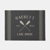 Antraciet | Het meer Rustic Oars, gepersonaliseerd Deurmat (Voorkant)