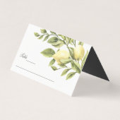 Antraciet | Lemons Leaves elegant Wedding Visitekaartje (Voorkant)