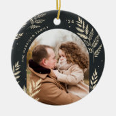 Antraciet | Winter Laurel Photo Keramisch Ornament (Voorkant)