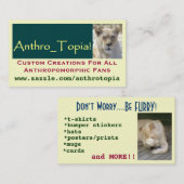 Antrho_Topia 2 Visitekaartje (Voorkant / Achterkant)