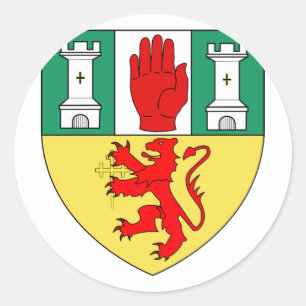 Antrim arms, Ierland Ronde Sticker