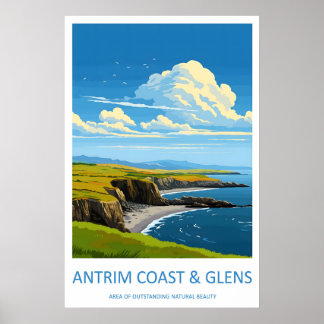 Antrim Coast en Glens Reisprint Muurkunst Poster