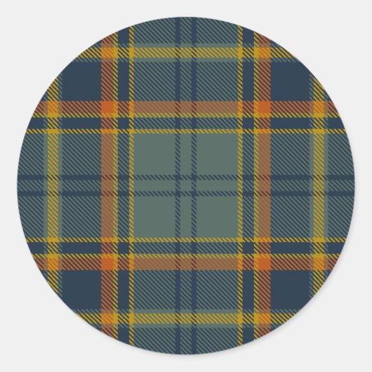 Antrim County Irish Tartan Ronde Sticker (Voorkant)