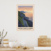 Antrim Kust en Glens AONB Reisposter Poster (Keuken)