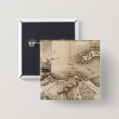 Antrim, Raghery Vierkante Button 5,1 Cm (Voorkant /achterkant)