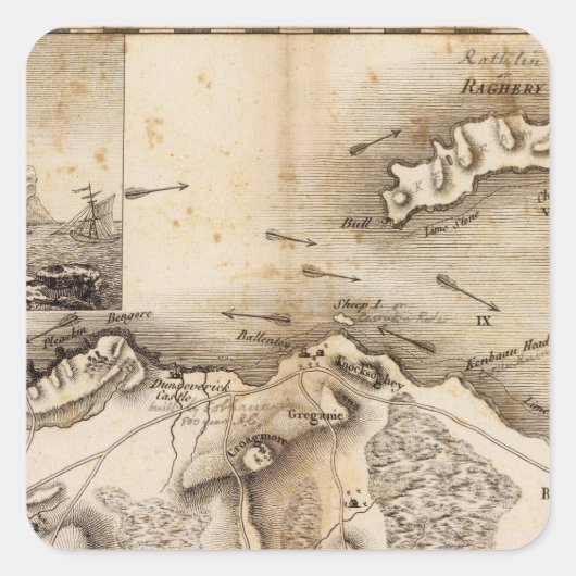 Antrim, Raghery Vierkante Sticker (Voorkant)