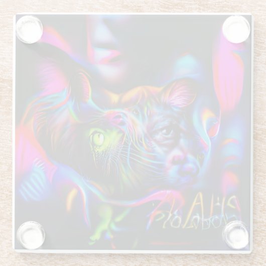 Antrofobie Glazen Onderzetter (Achterkant)