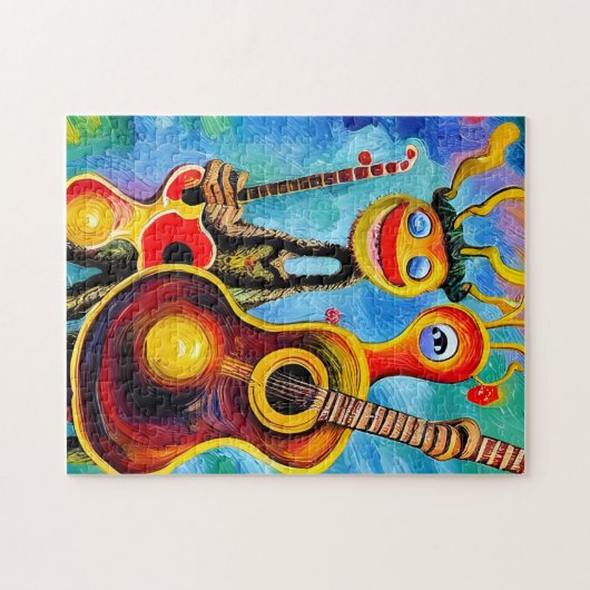 Antromorfe gitaren legpuzzel (Horizontaal)