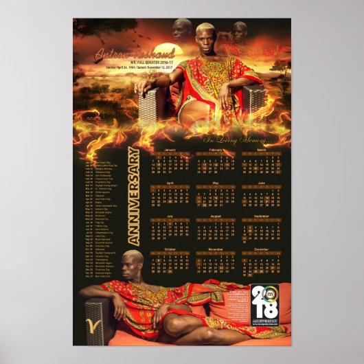 Antron-Reshaud-herdenkingskalender 2018 Poster (Voorkant)