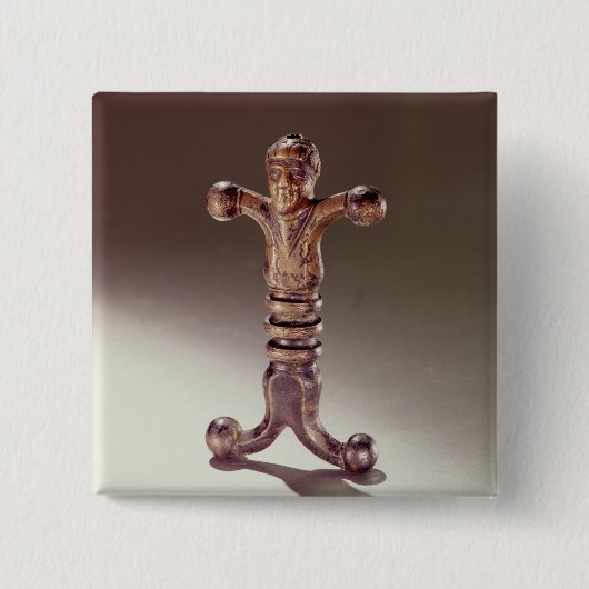 Antropoïde zwaardhilt vierkante button 5,1 cm (Voorkant)
