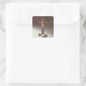 Antropoïde zwaardhilt vierkante sticker (Tas)