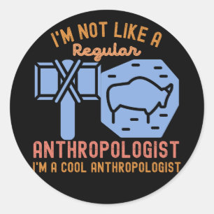 antropologie spreuk antropologie verjaardag ronde sticker