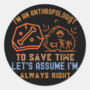 Antropoloog, Antropologie Grappig Ronde Sticker