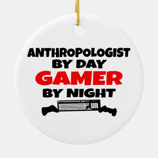 Antropoloog Gamer Keramisch Ornament (Achterkant)