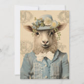 antropomorf paaschaap feestdagenkaart (Voorkant)