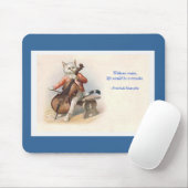 Antropomorf Victoriaans kattenspeelmuziek Muismat (Met muis)