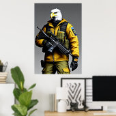 Antropomorfe adelaar | AI Art. Poster (Thuiskantoor)