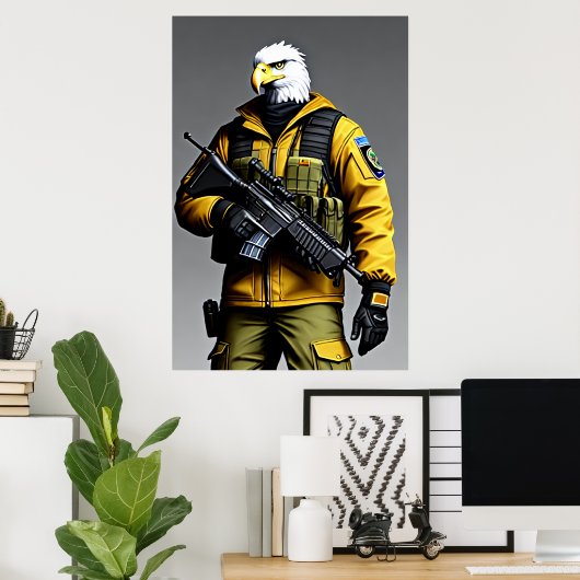 Antropomorfe adelaar | AI Art. Poster (Thuiskantoor)
