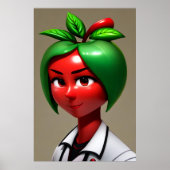 Antropomorfe appelvrouw | AI Art Poster (Voorkant)