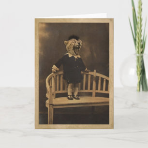 Antropomorfe Cheetah Boy Blank Wenskaart Kaart