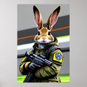 Antropomorfe coole konijnenSoldaat | AI Art. Poster (Voorkant)