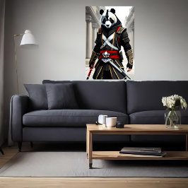 Antropomorfe coole Panda Assassin | AI Art. Poster