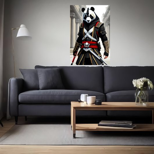 Antropomorfe coole Panda Assassin | AI Art. Poster