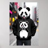 Antropomorfe coole Panda in de stad | AI Art. Poster (Voorkant)