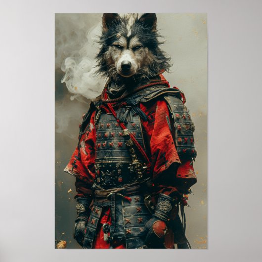 Antropomorfe herdershond Poster - grillige hond (Voorkant)