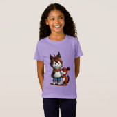 Antropomorfe hond en zijn huisdier | AI Art T-shirt (Voorkant volledig)