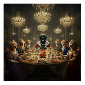 Antropomorfe hond Royalty Diner Perfect Poster (Voorkant)