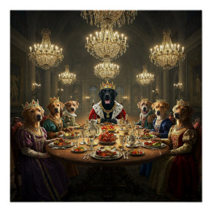 Antropomorfe hond Royalty Diner Perfect Poster