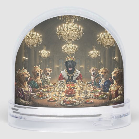 Antropomorfe hond Royalty Diner Sneeuwbol (Achterkant)