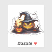 Antropomorfe jack-o'-lantaarn sticker (Vel)