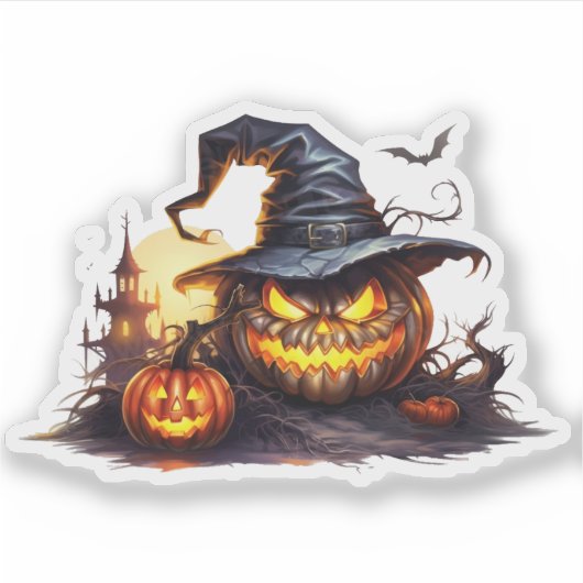 Antropomorfe jack-o'-lantaarn sticker (Voorkant)