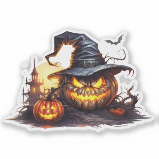 Antropomorfe jack-o'-lantaarn sticker (Voorkant)