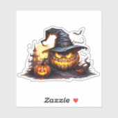 Antropomorfe jack-o'-lantaarn sticker (Vel)