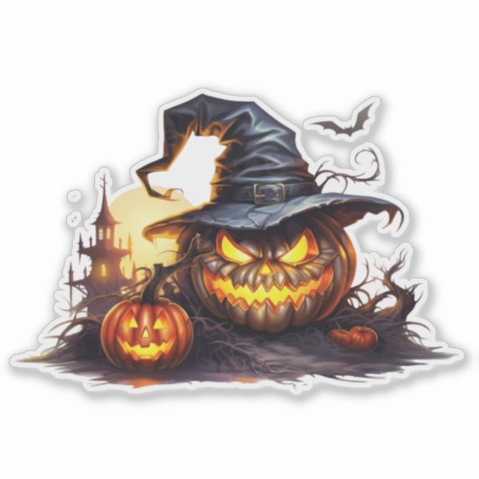 Antropomorfe jack-o'-lantaarn sticker (Voorkant)