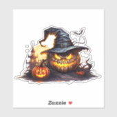 Antropomorfe jack-o'-lantaarn sticker (Vel)