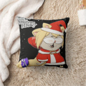 Antropomorfe kat in kerstkostuum met "PILK" B Kussen (Deken)