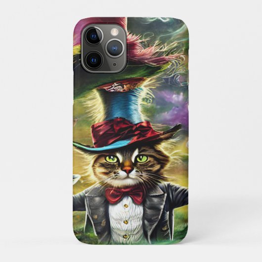 antropomorfe kat Mad Hatter Fantasy Fairytale Case-Mate iPhone Case (Achterkant)