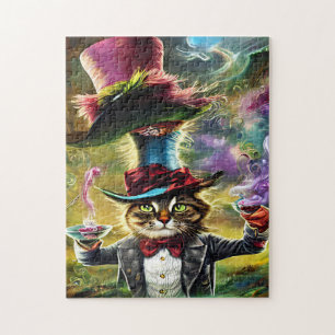 antropomorfe kat Mad Hatter Fantasy Fairytale Legpuzzel