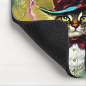 antropomorfe kat Mad Hatter Fantasy Fairytale Muismat (Hoek)