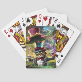 antropomorfe kat Mad Hatter Fantasy Fairytale Pokerkaarten